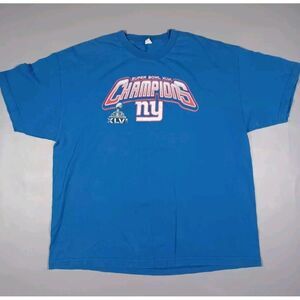 New York‎ Giants Shirt Mens 2XL Blue Super Bowl XLVI Champions
